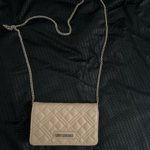 Love Moschino , beige/light cream with gold, small crossbody
